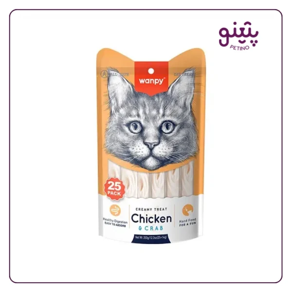 خرید و قیمت بستنی گربه ونپی با طعم مرغ و خرچنگ 5 عددی