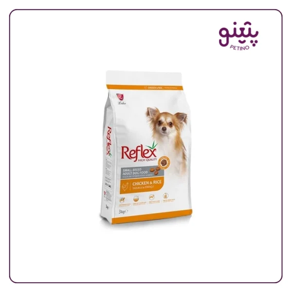 خرید و قیمت غذای فله سگ اسمال ادالت رفلکس با طعم مرغ و برنج نیم و یک کیلویی