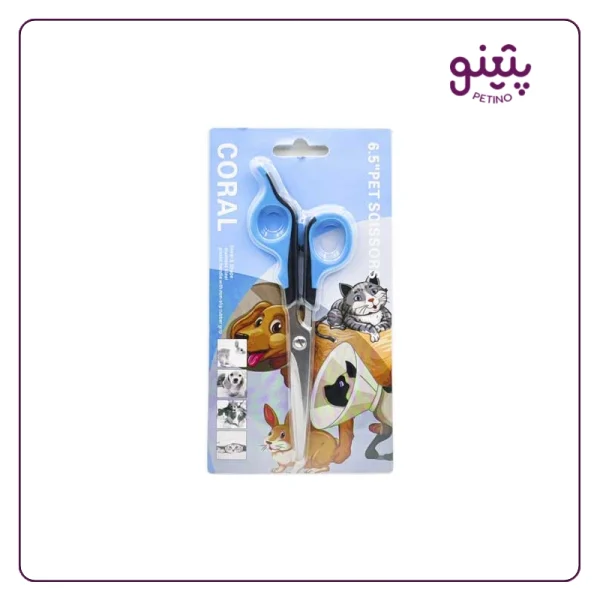قیمت قیچی ساده مو سگ و گربه کورال پت در پتشاپ پتینو