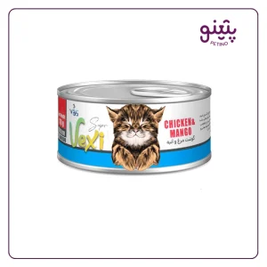 خرید کنسرو گربه وکسی با طعم مرغ و انبه 110 گرمی