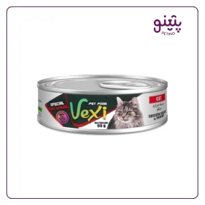 خرید و قیمت کنسرو گربه وکسی با طعم سینه مرغ و میگو 90 گرمی در پتشاپ آنلاین پتینو