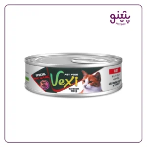 خرید و قیمت کنسرو گربه وکسی با طعم سینه مرغ و بوقلمون 90 گرمی