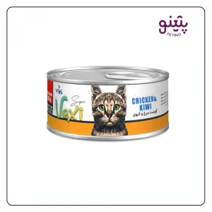 قیمت کنسرو گربه وکسی با طعم مرغ و کیوی 110 گرمی از پتینوشاپ