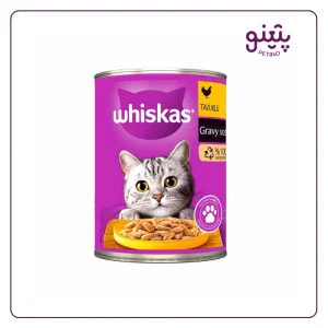خرید و قیمت کنسرو گربه ویسکاس با طعم مرغ 400 گرمی از پتینو