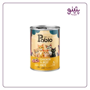 خرید کنسرو گربه بالغ پابلو با طعم مرغ و گوشت گاو 400 گرمی