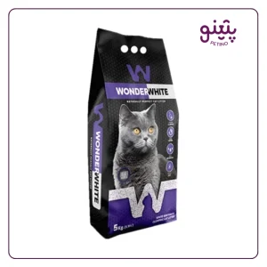خرید خاک گربه واندر وایت لوندر 5 کیلویی بنفش