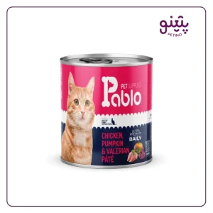 خرید کنسرو گربه پابلو مرغ و کدو تنبل و سنبل الطیب وزن ۸۰۰ گرم