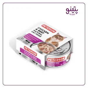 کنسرو گربه پترسون نچرال طعم مرغ و گوشت 120 گرم